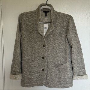 NWT Eileen Fisher Organic Cotton Stand Collar Blazer XS